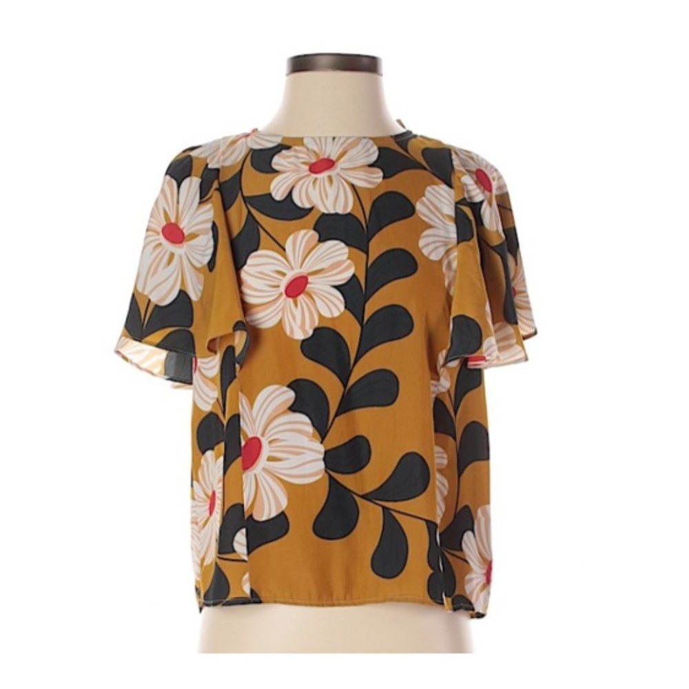 NWT Anthropologie, Short Sleeve Blouse, Sz 0